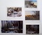 4 prints by Jim Hansel and 1 print by Scott Zoellick; Jim Hanse's 'Northridge Whitetails' measures
