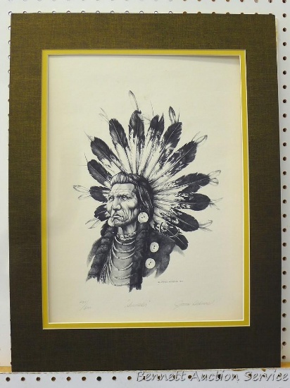 Sunmaker matted print by James Heckman is signed and numbered 483/500. Measures 24" x 18" over mat.