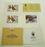 Two signed & numbered pheasant prints by Donald Blakney 'Winter Ring-Necks' 1980 New Hampshire