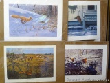 Four prints featuring foxes by Gadamus, Coheleach, Gromme, and Christie. Three signed & numbered