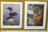 Two signed & numbered loon prints. Derk Hansen 'Nature's Medley -Loons', 21-3/4