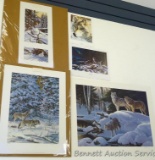 Five signed and numbered wolf in snow prints including: Intimidation by Brian Jarvi (11 1/2? x 8