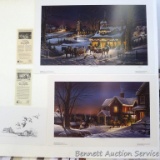 Two signed & numbered Terry Redlin prints, plus a Redlin sketch. 'Evening Rehearsals' measures 23