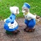 Kissing Dutch boy and girl yard decorations each stand approx. 21