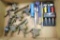 Three piece heavy duty nail set; 6 brass pistol air nozzles and more.
