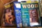 Box full of Woodworking Journals; Popular Woodworking; American Woodworker; Christmas wood patterns.