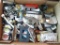 Assortment of pipe cutter; tape measures; turnbuckle; electrical plates and more.
