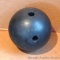 1938 Brunswick two hole bowling ball is marked 'Prize Winner Sweepstakes' and 'J.A.S.'