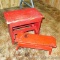 Two cute little red stools. Tallest is approx. 14