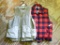 Game vest size Large; reversible flannel vest is new with tags, size XL. Both are in good condition.