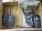Pair of Cobra MicroTalk two-way radios Model No. PR1100 WX with earbud microphone; pair of older