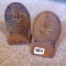 Pair of cast iron book ends could easily be used as door stops. Lettering reads 'No. 7 furnace