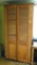 Storage cabinet with louvered doors is sturdy and in good condition. Great for extra storage. Stands
