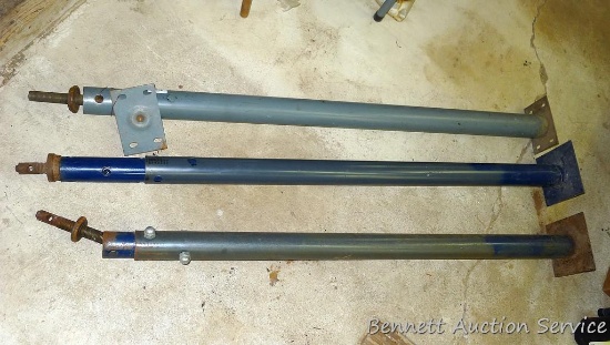 Three metal support posts extend up to approx 72"x 2-1/2".