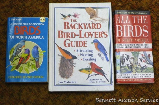 Bird identification and fact books including All the Birds of North America, The Backyard