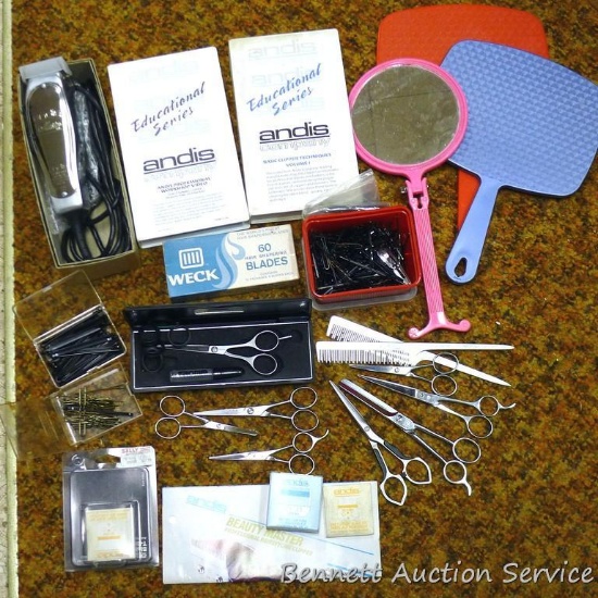 Barber's scissors, combs, hair pins, hand mirrors, tutorial videos, more.