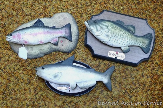 Big Mouth Billy Bass, Cool Cat (fish), plus another battery operated singing fish.