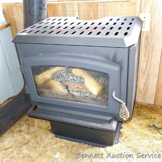 No Shipping. Drolet model SGS fire view gas heater is approx 28" tall. We believe it's currently set