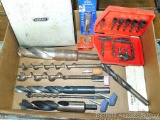 Metal and wood drill bits, largest is 1-1/4