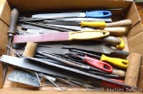 Large assortment of files including flat, round & chain saw, longest is 17