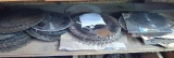 Lots of used saw blades of various sizes, largest is 10