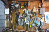 Take any or all on wall & on cement blocks below. Includes ignition wrenches, garage door cable,