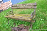 4' garden bench has cast iron ends. Leave as is for a rustic look or freshen up with new wood.
