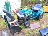 Murray Ultra 18 hp lawn tractor with hydrostatic drive and 3-1/2' snowblower. Starts and runs good.