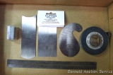 Clifton scrapers; Lufkin 50' metal measure tape; single edge razor blades; metal ruler.
