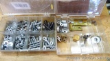 Staples, various lengths; colored nails; machine screws; washers; rubber grommets and more.