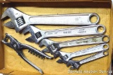 Five adjustable wrenches largest is 15