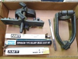 AMT mortising attachment for drill press. Includes hollow chisel and bit set with 1/4