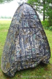 Hunter's View hunting blind, Tee Pee type 6-1/2' tall. Four sides of zippered windows. Includes