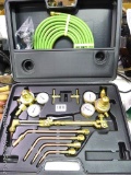Oxygen/Acetylene torch kit includes regulators, torch, hose, torch tips & carrying case.