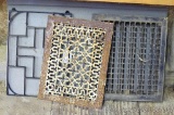 Antique cast iron floor grate is 16