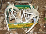 Box full of white tail antlers, largest is 10 point with 14