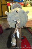 Hand crank bench grinder works well and will be even better with a little oil.