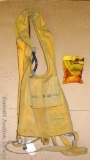 US military Air Force and Army issue inflatable life vest dated 5-22-44, plus a dye marker packet.