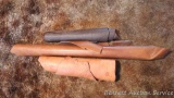 Three rolls of thick leather. Largest is approx. 5' x 2-1/2'.