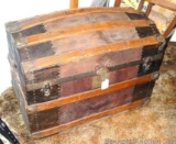 Dome topped steamer trunk from Fond du Lac Trunk Factory is in overall good condition. Measures 32