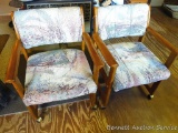 Two rolling kitchen chairs in good condition.