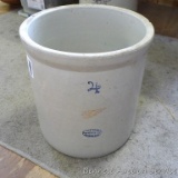 Four gallon Red Wing stoneware crock is in overall good condition - has one chip on rim, but no