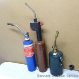 Three propane torches with striker. One is a Burnzomatic TS2000. If shipped will remove propane