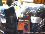 Copper Wear knee sleeve; several pairs of socks, new in package.