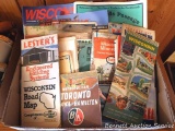 Vintage maps including Standard Oil Wisconsin map, Enco United States, Cities Service Wisconsin,