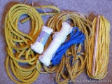 Assorted rope, twine and clothesline.