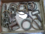 Vintage rings and clips, horse bit and more.