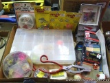 Fishing lures includes firefly jigs, sinking jig heads, trout flies, Zebco gift set and more.