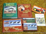 Books including Implement and Tractor, 1982 Oldsmobile, Tractor Talk, and Country's Reminisce Hitch