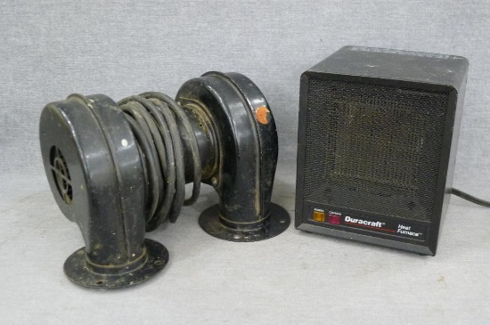 Fasco blower; Duracraft portable heater 7" x 5-3/4" x 5-1/2".